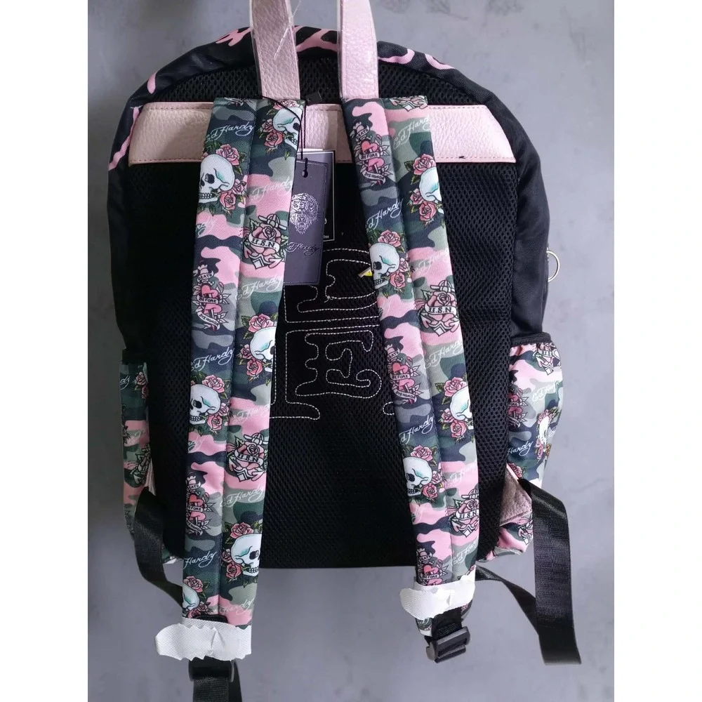 Ed Hardy Pink Camo Tattoo Skull Backpack EHH429-42-PKC NWT